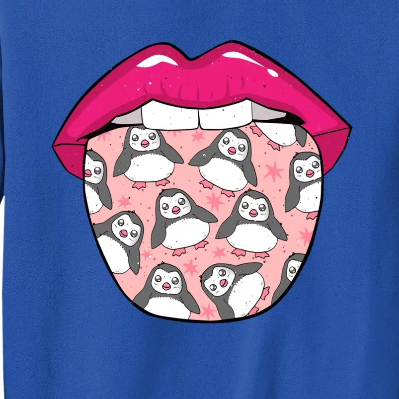 Penguin Tongue Artic Birds Funny Gift Wildlife Penguin Gift Sweatshirt