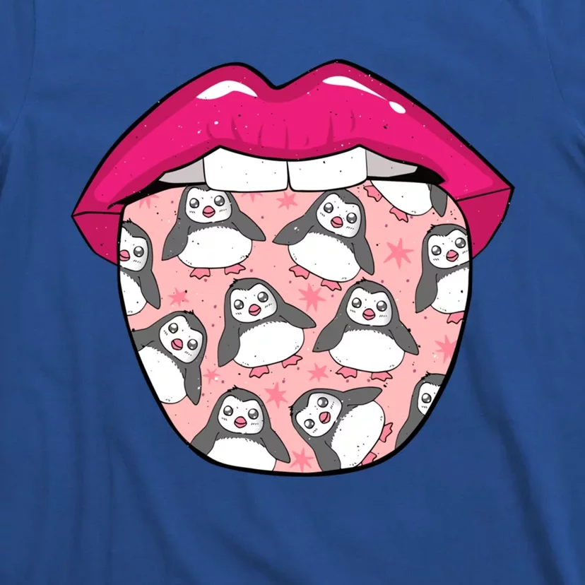 Penguin Tongue Artic Birds Funny Gift Wildlife Penguin Gift T-Shirt