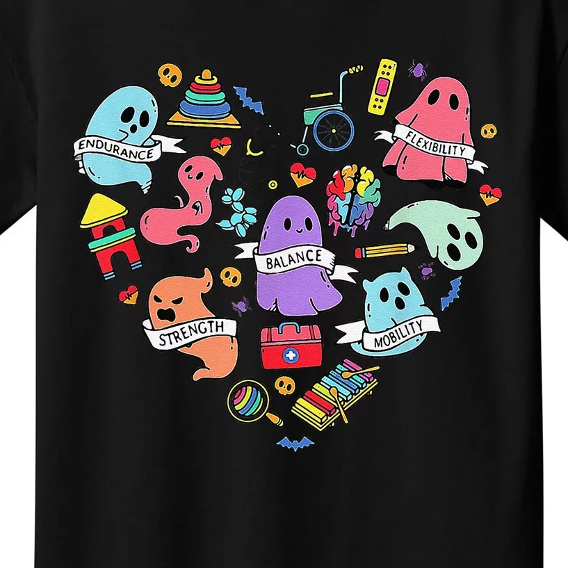 Physical Therapist Assistant Halloween Pta Cute Ghost Retro Kids T-Shirt