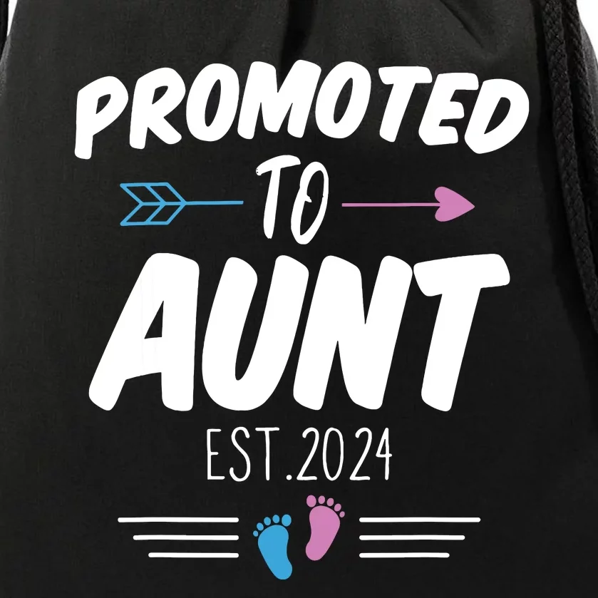 Promoted To Aunt Est 2024 Soon To Be Aunt Drawstring Bag