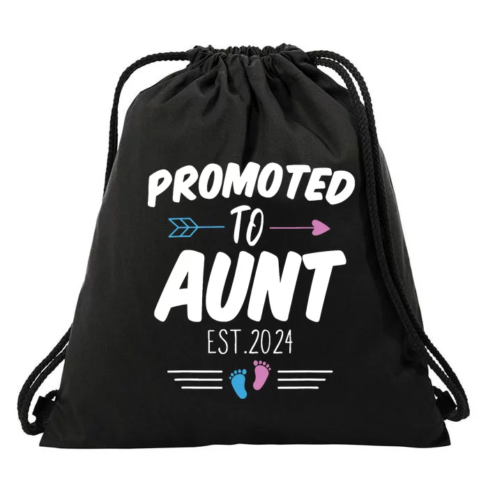 Promoted To Aunt Est 2024 Soon To Be Aunt Drawstring Bag