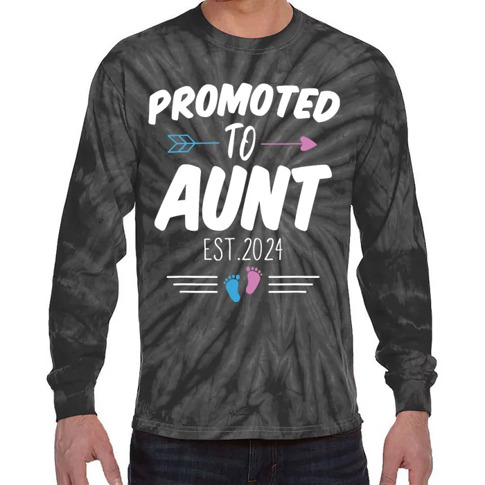 Promoted To Aunt Est 2024 Soon To Be Aunt Tie-Dye Long Sleeve Shirt