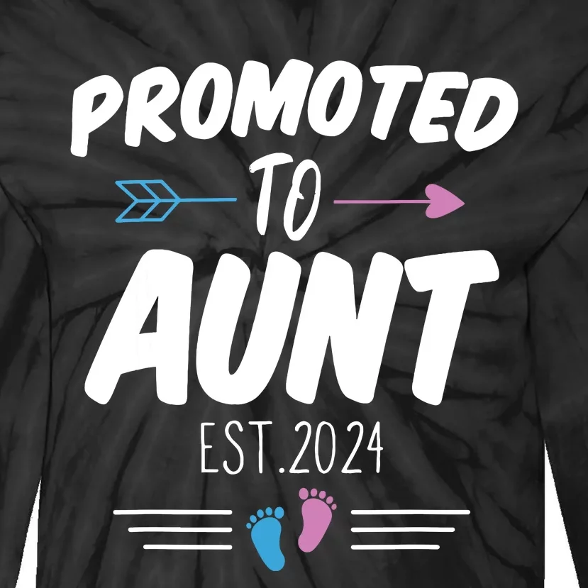 Promoted To Aunt Est 2024 Soon To Be Aunt Tie-Dye Long Sleeve Shirt