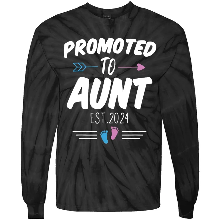 Promoted To Aunt Est 2024 Soon To Be Aunt Tie-Dye Long Sleeve Shirt