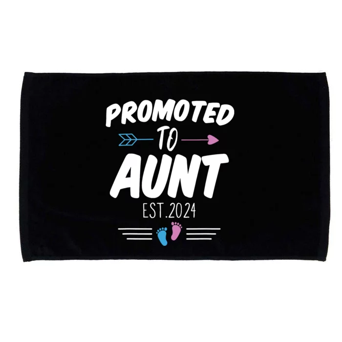 Promoted To Aunt Est 2024 Soon To Be Aunt Microfiber Hand Towel