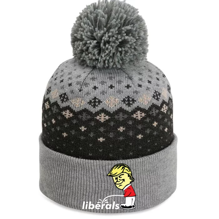 Pro Trump Anti Liberal Donald Trump Pissing On Liberals Gift The Baniff Cuffed Pom Beanie