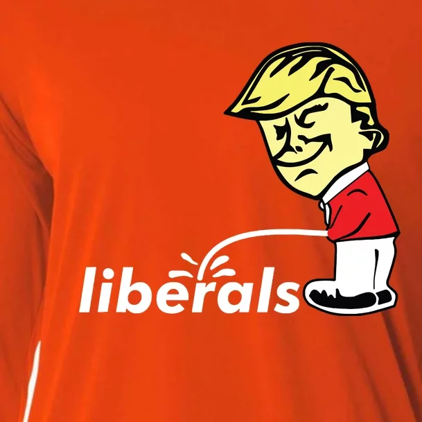 Pro Trump Anti Liberal Donald Trump Pissing On Liberals Gift Cooling Performance Long Sleeve Crew