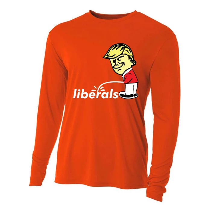 Pro Trump Anti Liberal Donald Trump Pissing On Liberals Gift Cooling Performance Long Sleeve Crew