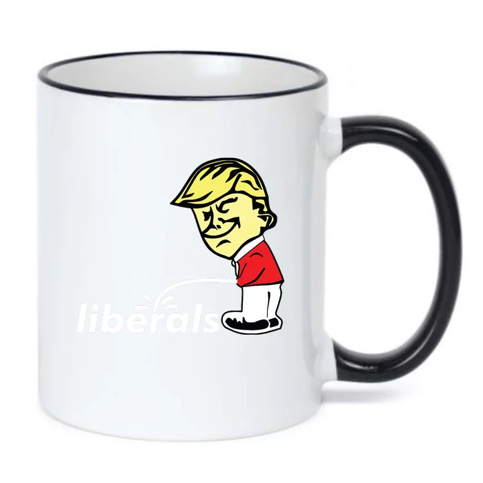 Pro Trump Anti Liberal Donald Trump Pissing On Liberals Gift Black Color Changing Mug