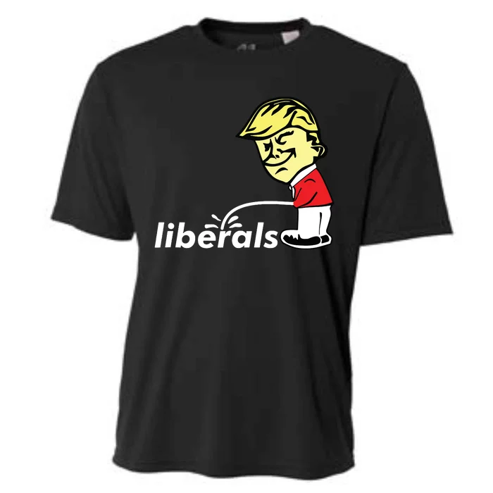 Pro Trump Anti Liberal Donald Trump Pissing On Liberals Gift Cooling Performance Crew T-Shirt