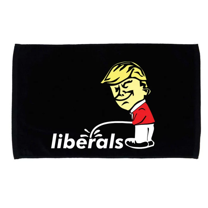 Pro Trump Anti Liberal Donald Trump Pissing On Liberals Gift Microfiber Hand Towel