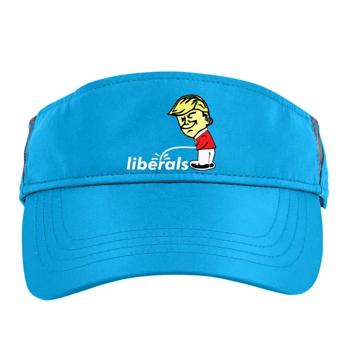 Pro Trump Anti Liberal Donald Trump Pissing On Liberals Gift Adult Drive Performance Visor