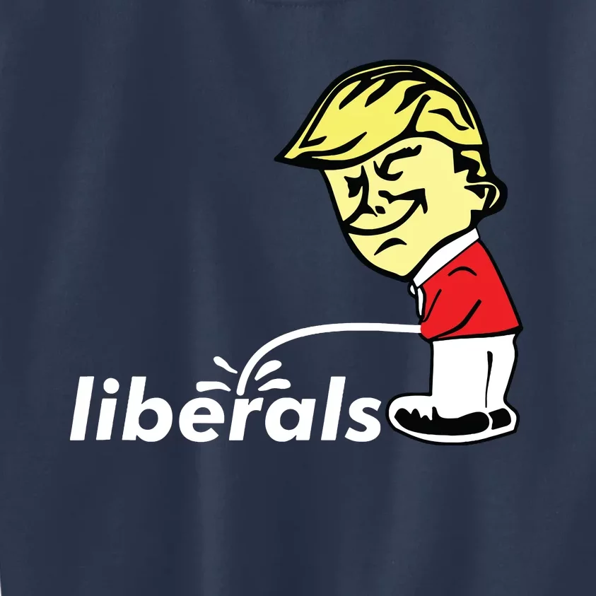 Pro Trump Anti Liberal Donald Trump Pissing On Liberals Gift Kids Sweatshirt