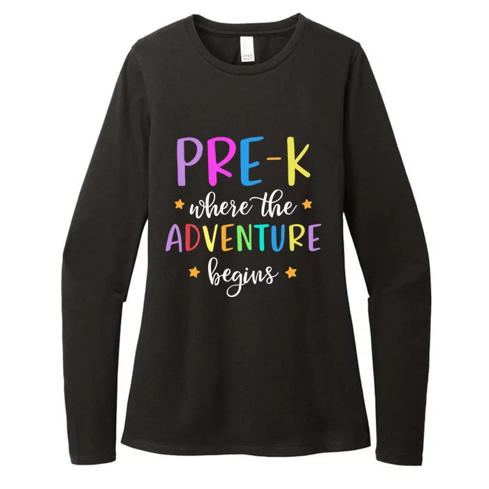 Pre-K Teacher Adventure Begins Teacher Preschool Womens CVC Long Sleeve Shirt