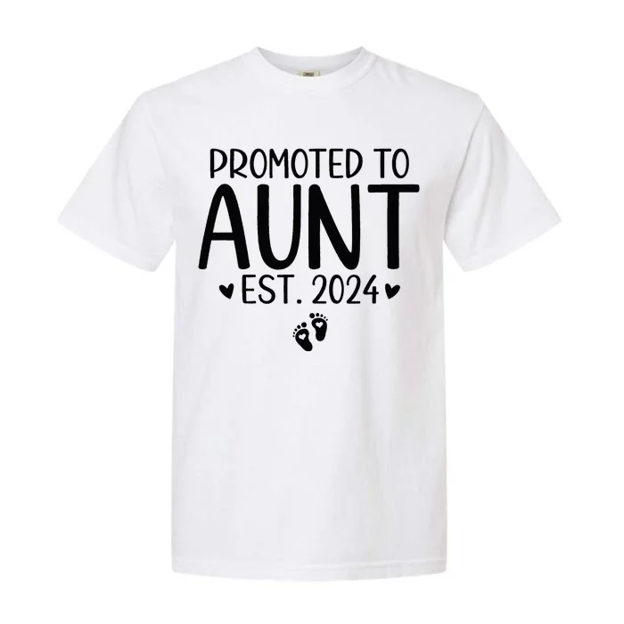 Promoted To Aunt 2024 First Time New Aunt Pregnancy Garment-Dyed Heavyweight T-Shirt