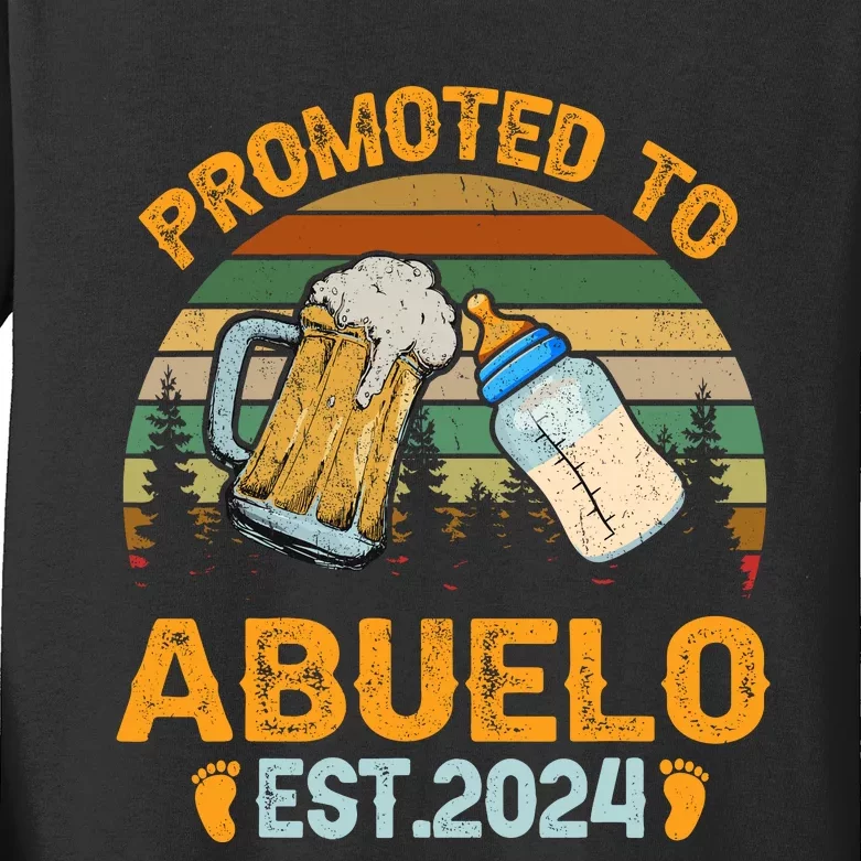 Promoted To Abuelo 2024 Funny For New Abuelo Kids Long Sleeve Shirt