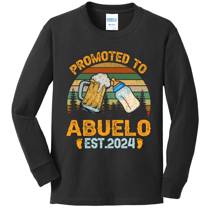 Promoted To Abuelo 2024 Funny For New Abuelo Kids Long Sleeve Shirt