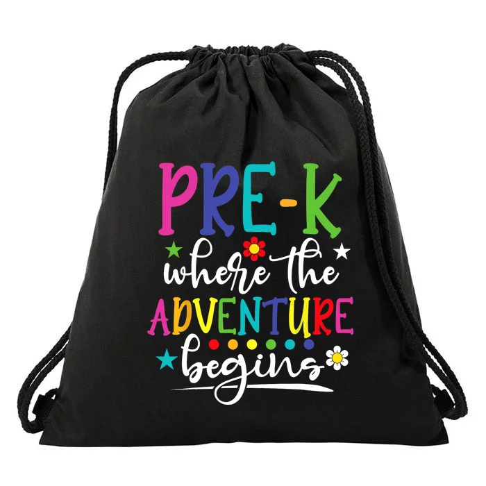 PreK Teacher Adventure Begins First Day Preschool Teachers Drawstring Bag