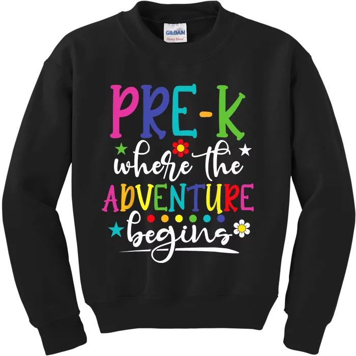 PreK Teacher Adventure Begins First Day Preschool Teachers Kids Sweatshirt