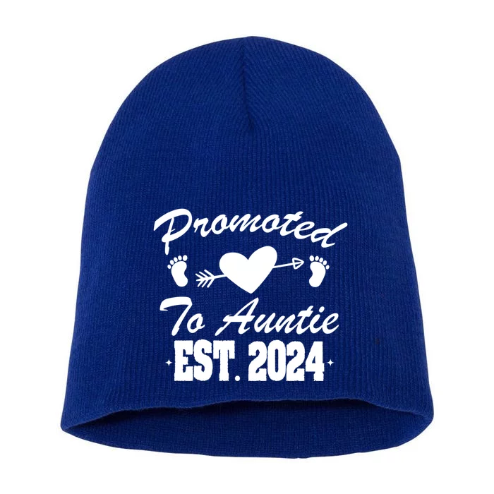 Promoted To Auntie 2024 Soon To Be Auntie Pregnancy Gift Short Acrylic Beanie