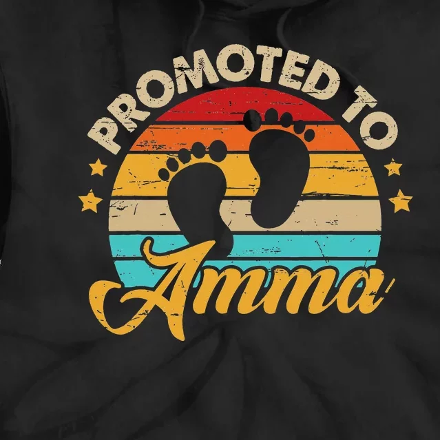 Promoted to Amma Mother's Day New Mom Gift First Mommy Tie Dye Hoodie