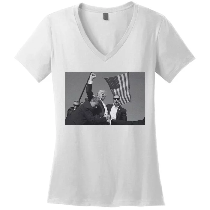 President Trump Assassination Attempt Women's V-Neck T-Shirt