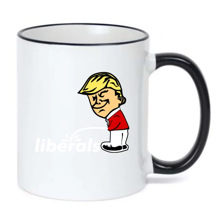 Pro Trump Anti Liberal Donald Trump Pissing On Liberals Gift Cool Gift Black Color Changing Mug