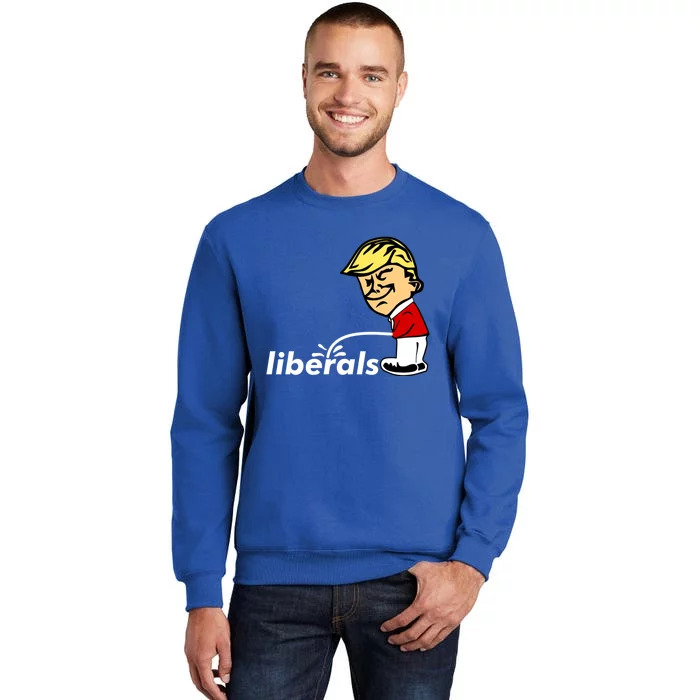 Pro Trump Anti Liberal Donald Trump Pissing On Liberals Gift Cool Gift Sweatshirt