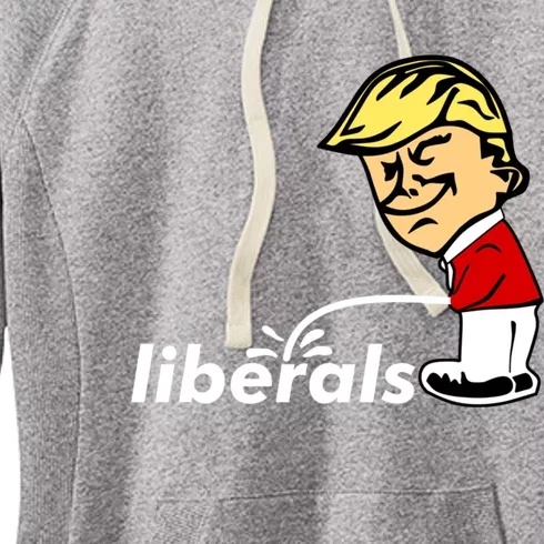 Pro Trump Anti Liberal Donald Trump Pissing On Liberals Gift Cool Gift Women's Fleece Hoodie