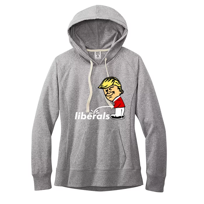 Pro Trump Anti Liberal Donald Trump Pissing On Liberals Gift Cool Gift Women's Fleece Hoodie