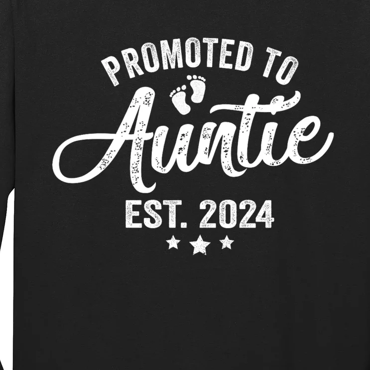 Promoted To Auntie Est 2024 Soon To Be New Aunt Baby Reveal Long Sleeve Shirt