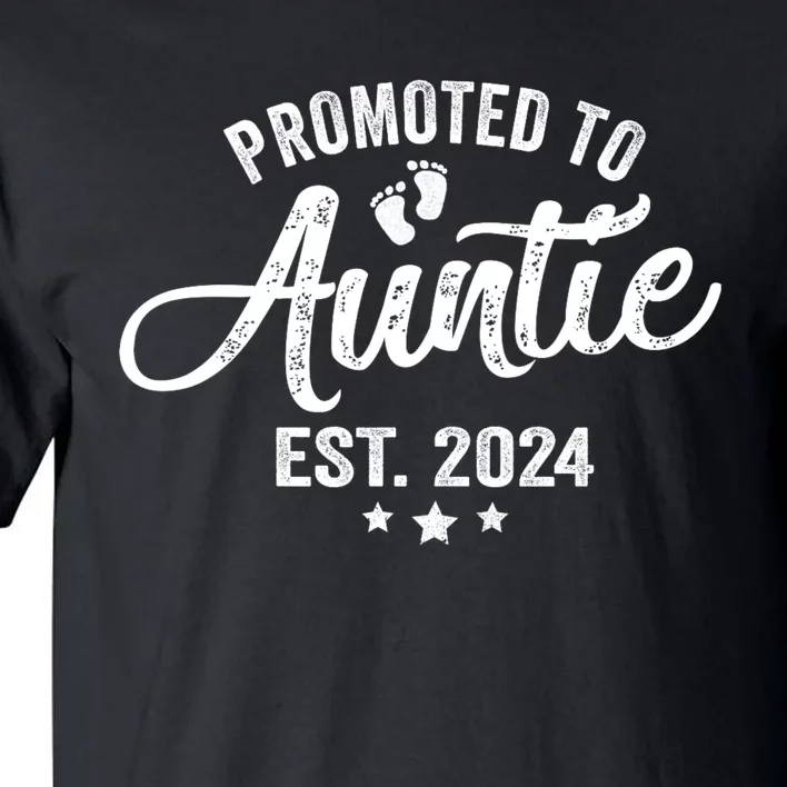 Promoted To Auntie Est 2024 Soon To Be New Aunt Baby Reveal Tall T-Shirt