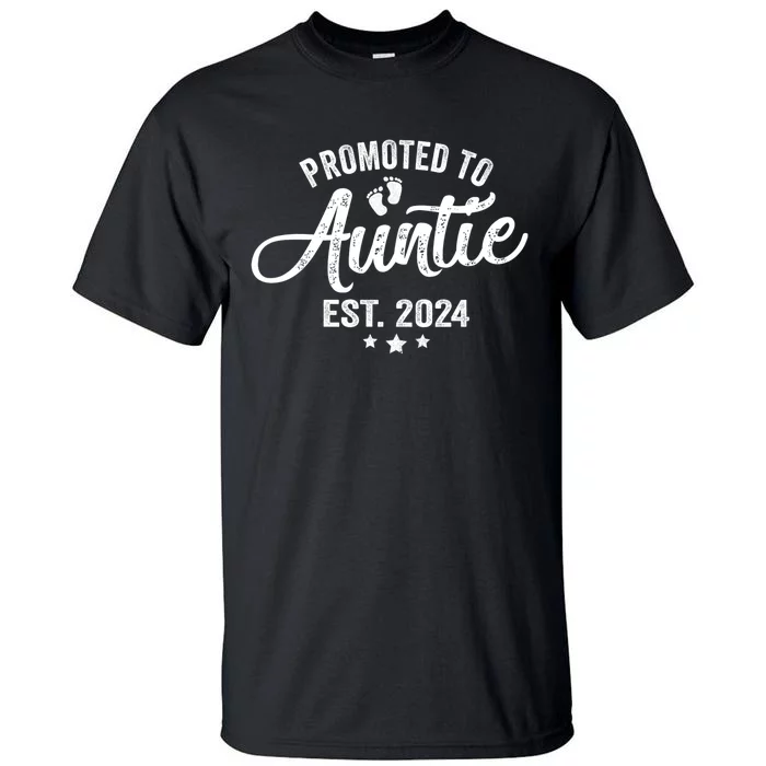 Promoted To Auntie Est 2024 Soon To Be New Aunt Baby Reveal Tall T-Shirt