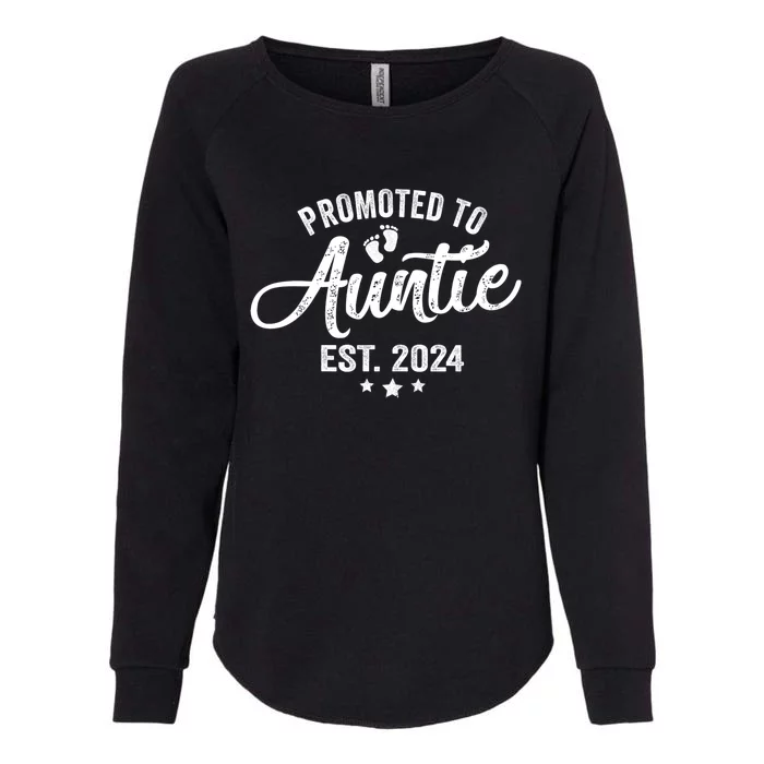 Promoted To Auntie Est 2024 Soon To Be New Aunt Baby Reveal Womens California Wash Sweatshirt