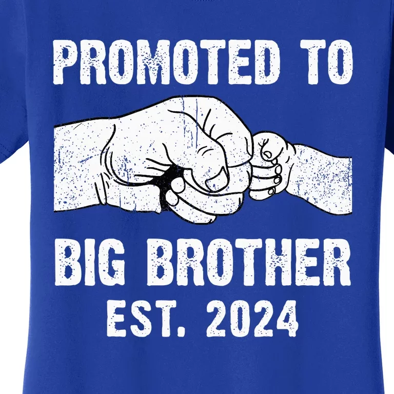 Promoted To Big Brother Est. 2024 New Big Brother Fist Bump Women's T-Shirt