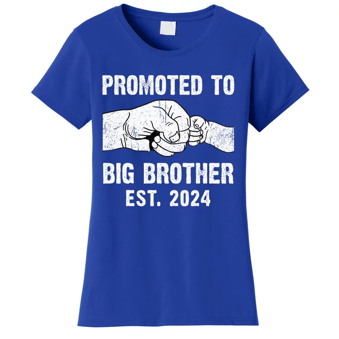 Promoted To Big Brother Est. 2024 New Big Brother Fist Bump Women's T-Shirt