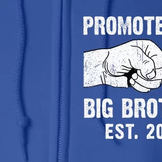 Promoted To Big Brother Est. 2024 New Big Brother Fist Bump Full Zip Hoodie