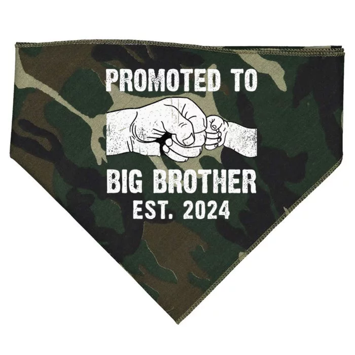 Promoted To Big Brother Est. 2024 New Big Brother Fist Bump USA-Made Doggie Bandana