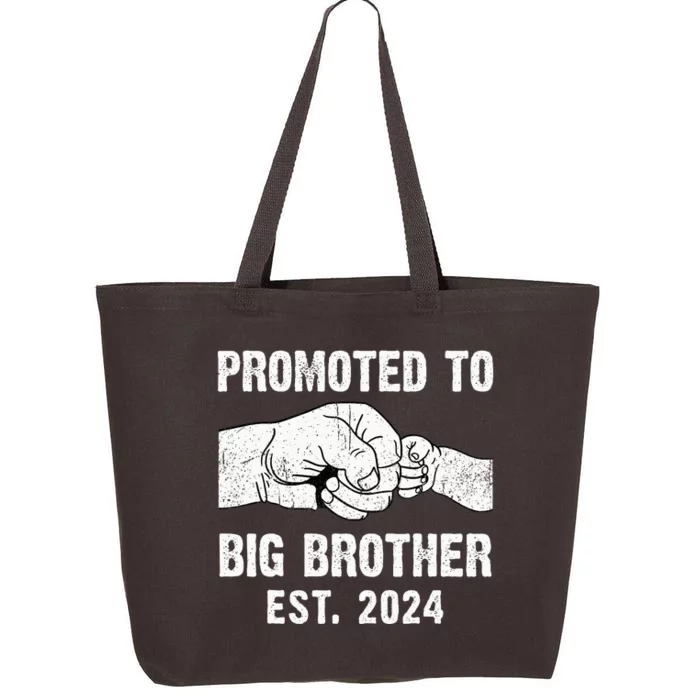 Promoted To Big Brother Est. 2024 New Big Brother Fist Bump 25L Jumbo Tote