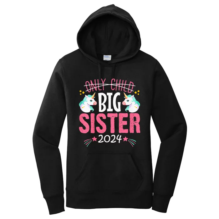 Promoted to Big sister est 2024 Unicorn Women's Pullover Hoodie