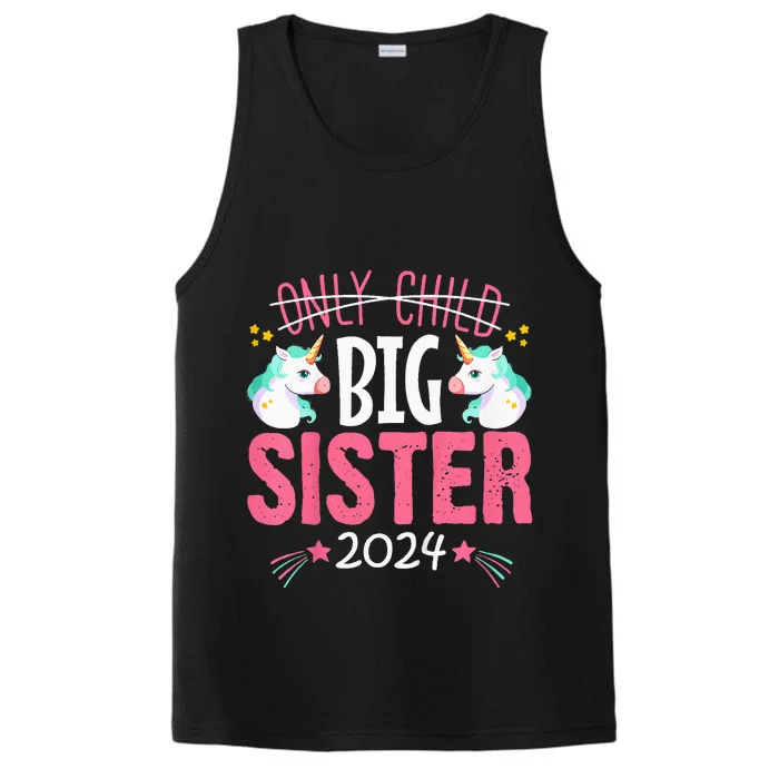 Promoted to Big sister est 2024 Unicorn Performance Tank