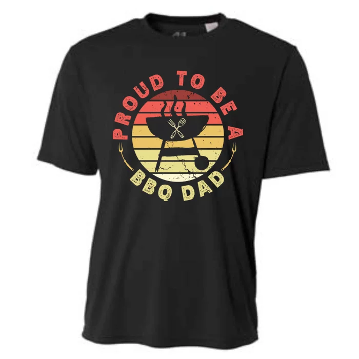 Proud To Be Bbq Dad Fathers Day Grill Gift Cooling Performance Crew T-Shirt