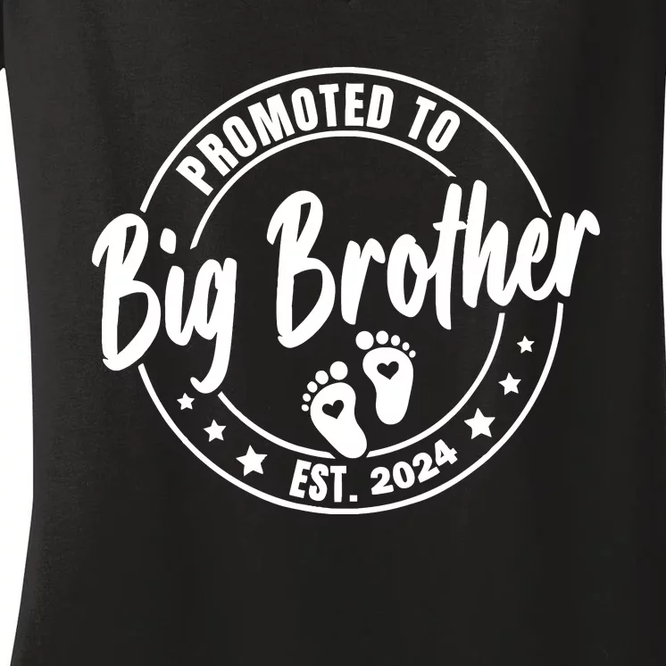 Promoted To Big Brother Again Est 2024 Pregnancy Women's V-Neck T-Shirt