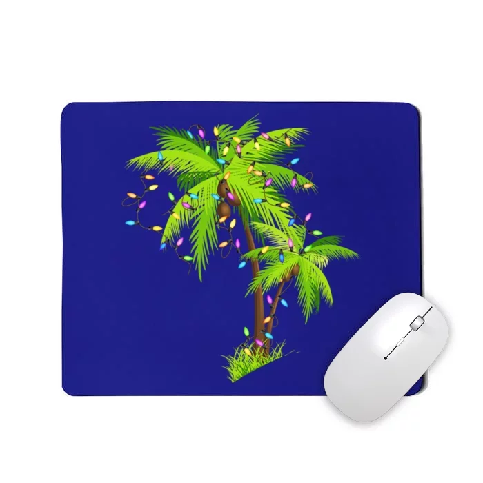 Palm Tree Beach Funny Tropical Xmas Christmas Lights Cute Gift Mousepad