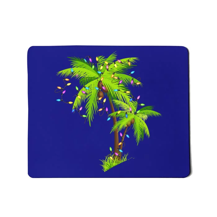 Palm Tree Beach Funny Tropical Xmas Christmas Lights Cute Gift Mousepad