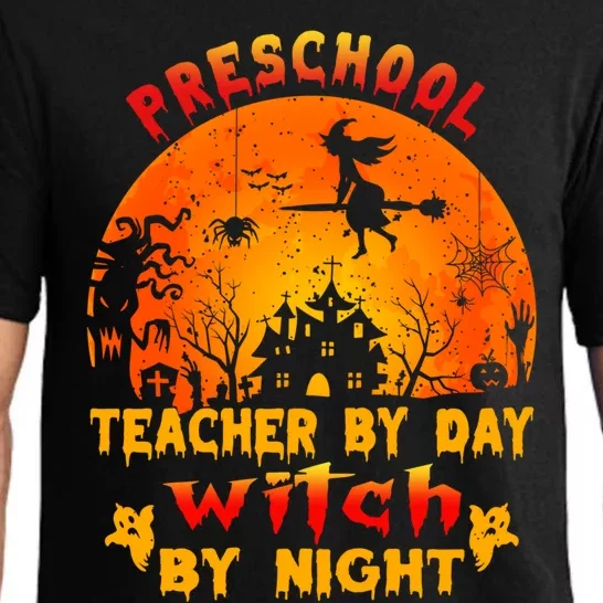 Preschool Teacher By Day Witch By Night Costume Halloween Cute Gift Pajama Set