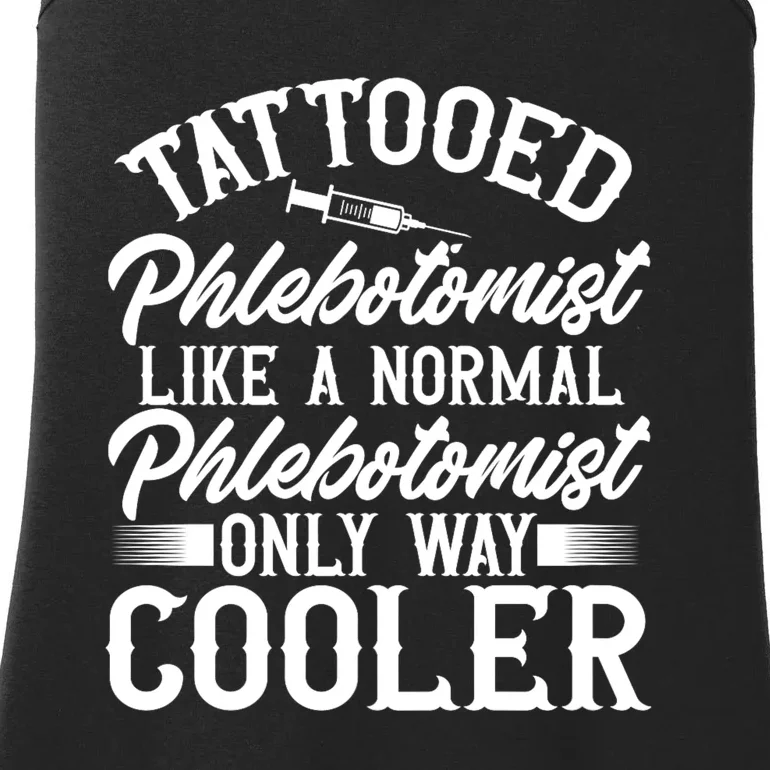 Phlebotomy Technician Blood Nurse Tattooed Phlebotomist Ladies Essential Tank