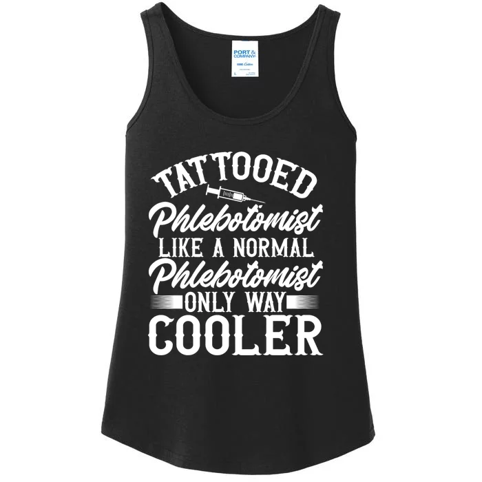 Phlebotomy Technician Blood Nurse Tattooed Phlebotomist Ladies Essential Tank