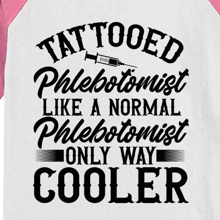 Phlebotomy Technician Blood Nurse Tattooed Phlebotomist Kids Colorblock Raglan Jersey