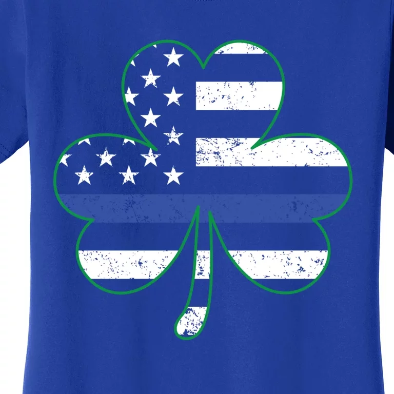 Police Thin Blue Line St Patrick's Day Gift Law Enforcet Gift Women's T-Shirt